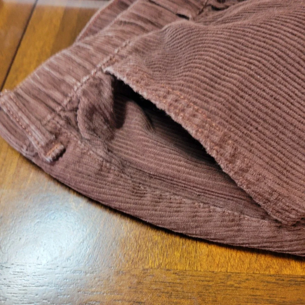 PacSun Mens Brown Corduroy Carpenter Pants Elastic Waist Drawstring Straight Leg